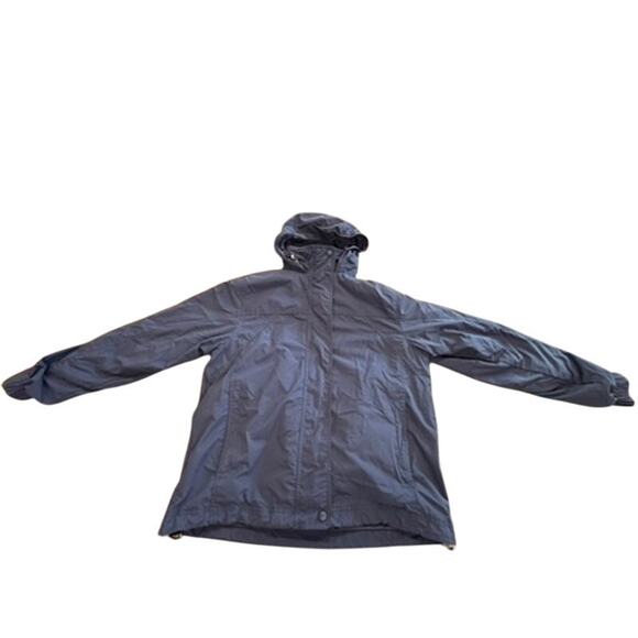 "L.L. BEAN" Women's 2 Layer Polartec Navy & Red Fleece Coat SZ M 3 Season Coat - Picture 3 of 16